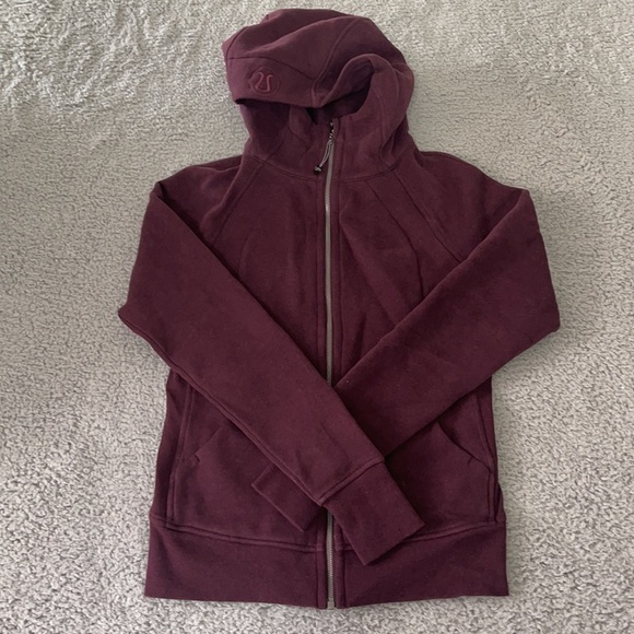 Lululemon Scuba Full Zip Hoodie SZ 6 Merlot burgundy - Picture 2 of 5
